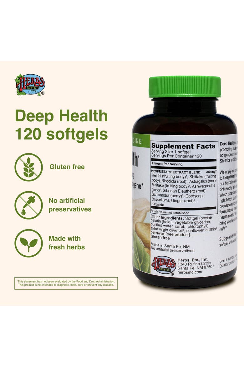 Deep Health Adaptogen & Immune Support Softgels, 120 Count, Alternate, color, No Color