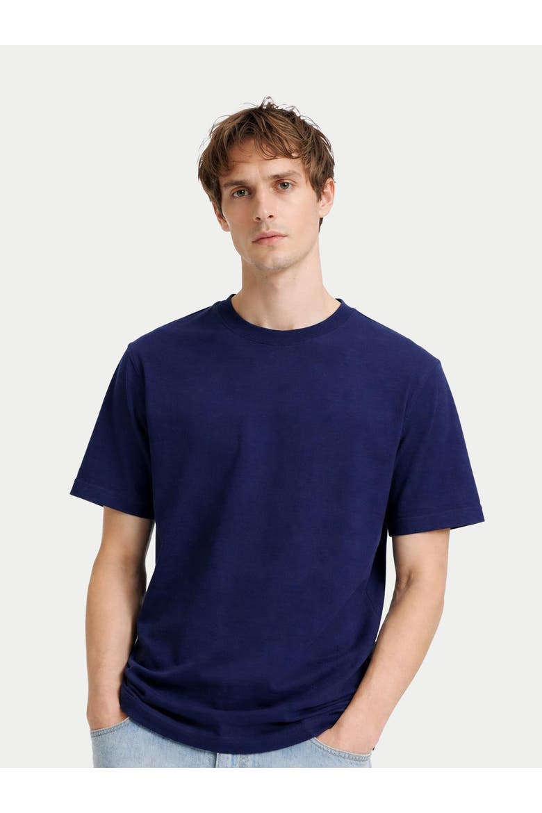 Cotton Silk Cashmere T-shirt, Alternate, color, navy