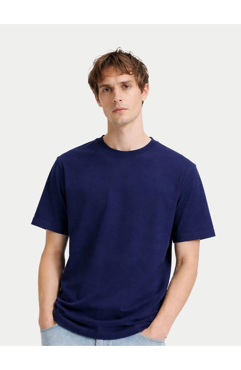 GOBI Mongolian Cashmere Cotton Silk Cashmere T-shirt, Alternate, color, Navy