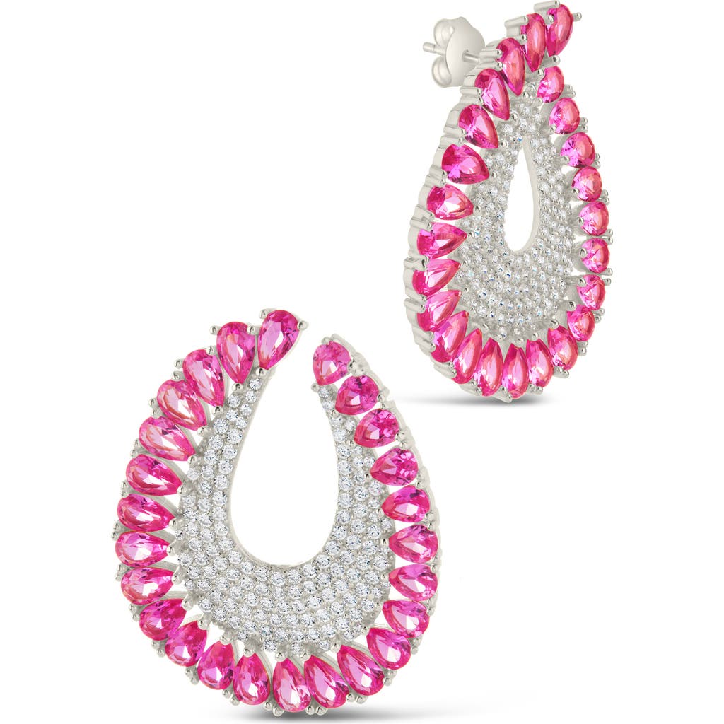 Sterling Forever Maria Elena Cubic Zirconia Statement Stud Earrings
