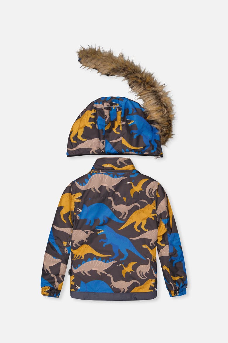 Play Cordura Reinforced Expandable Two Piece Snowsuit, Alternate, color, Grey and Blue Dinosaur Print