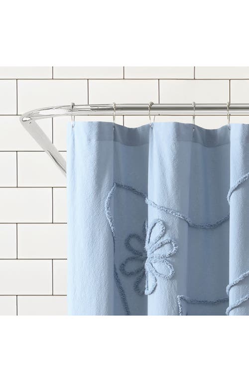 Peri Home Retro Scroll Shower Curtain In Blue