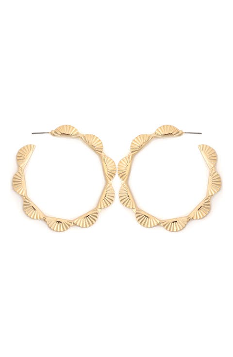 Scallop Hoop Earrings