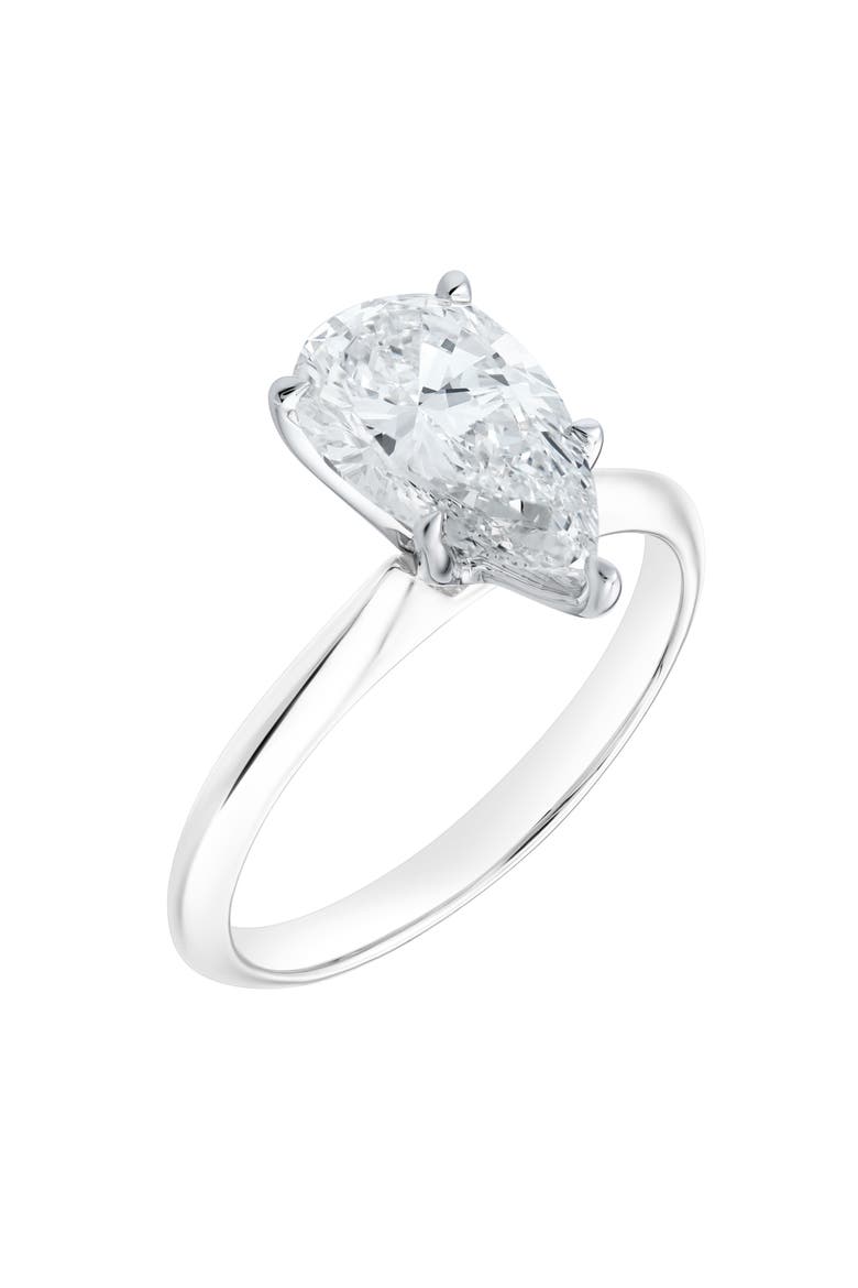 Nadine 14K White Gold Pear Lab Grown Diamond Solitaire Engagement Ring - 2 Ct, Alternate, color, 14K White Gold