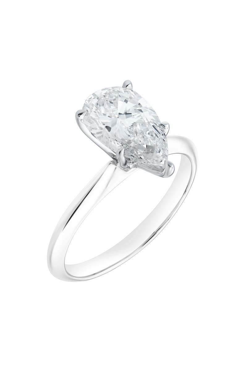 LuvMyJewelry Nadine 14K White Gold Pear Lab Grown Diamond Solitaire Engagement Ring - 2 Ct, Alternate, color, 