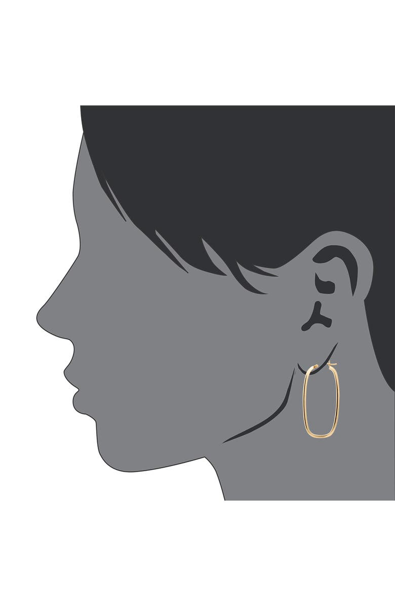 HOT SILVER Rectangular Square Sterling Silver Hoop Earrings, 1.8", Alternate, color, 