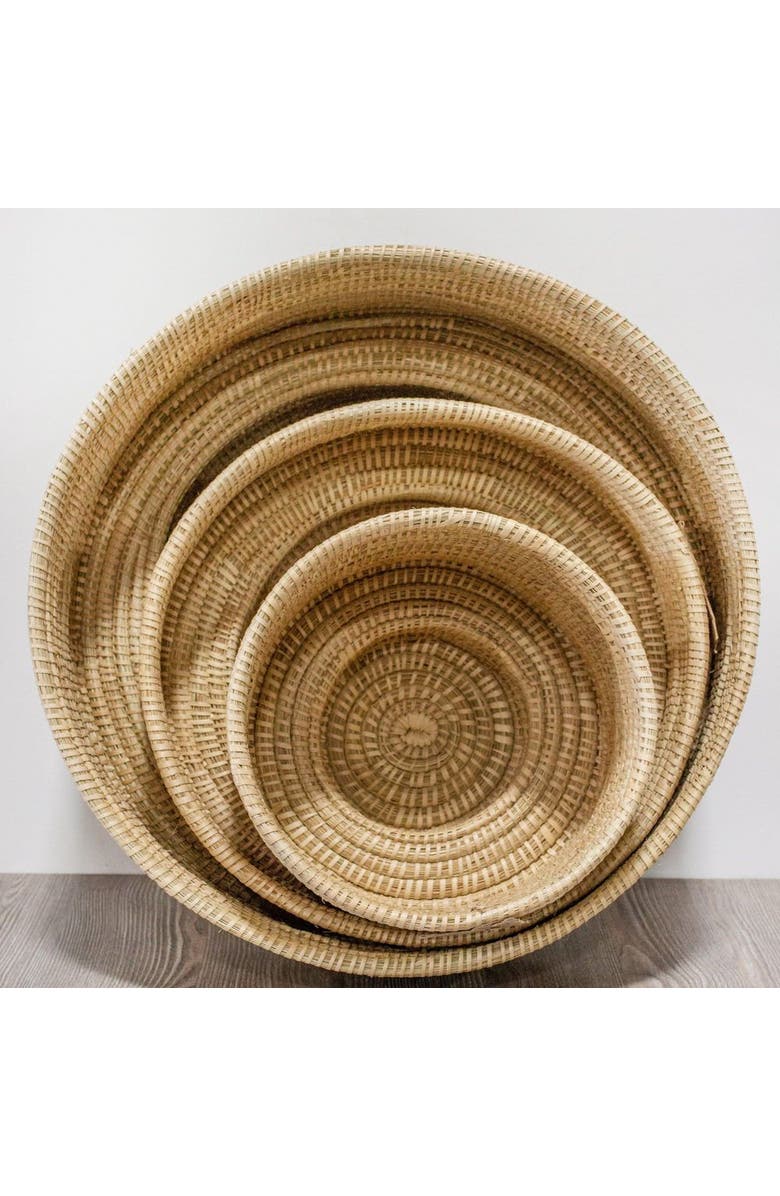 kanju Interiors Natural Woven Dengu Basket - Set of 3, Main, color, Natural