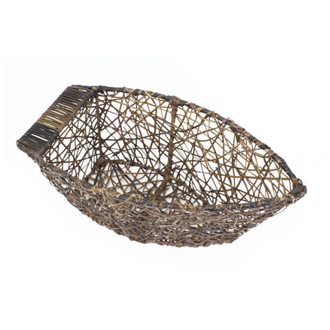 Boat Skiff Decorative Wicker Basket 5.75" x 12.5"