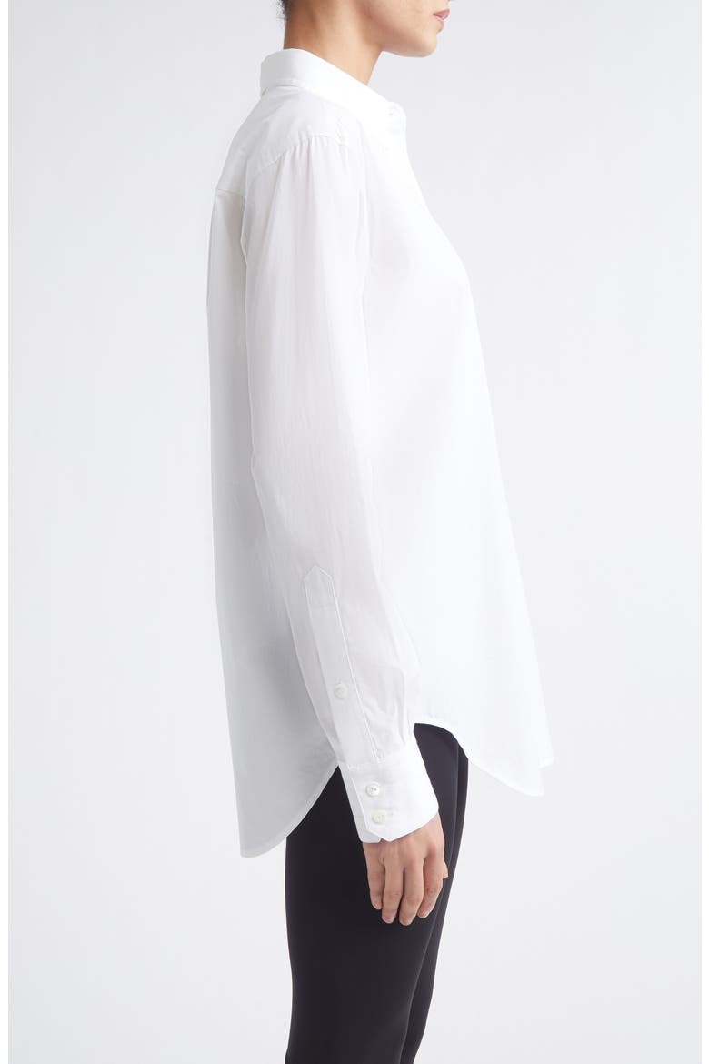 Slim Fit Organic Cotton Tunic Button-Up Shirt, Alternate, color, WHITE