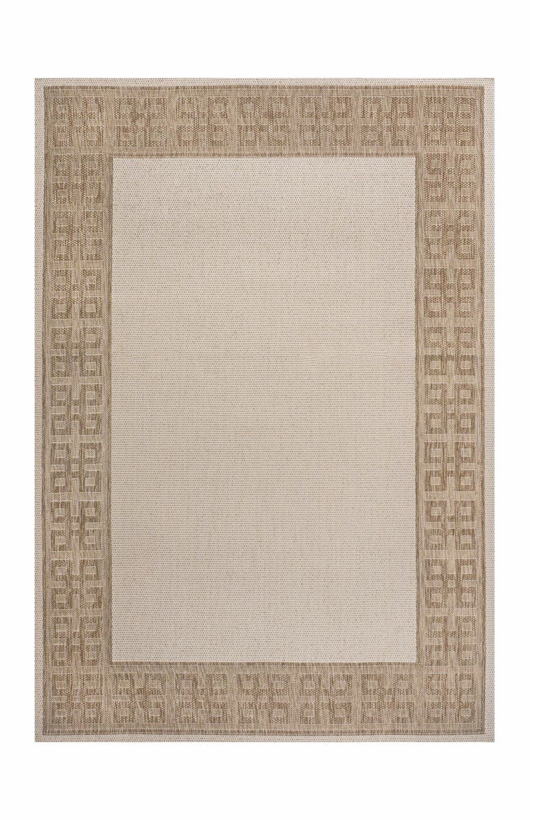 JONATHAN Y Athena Classic Geometric Border Indoor/Outdoor Area Rug, Main, color, Cream/Beige
