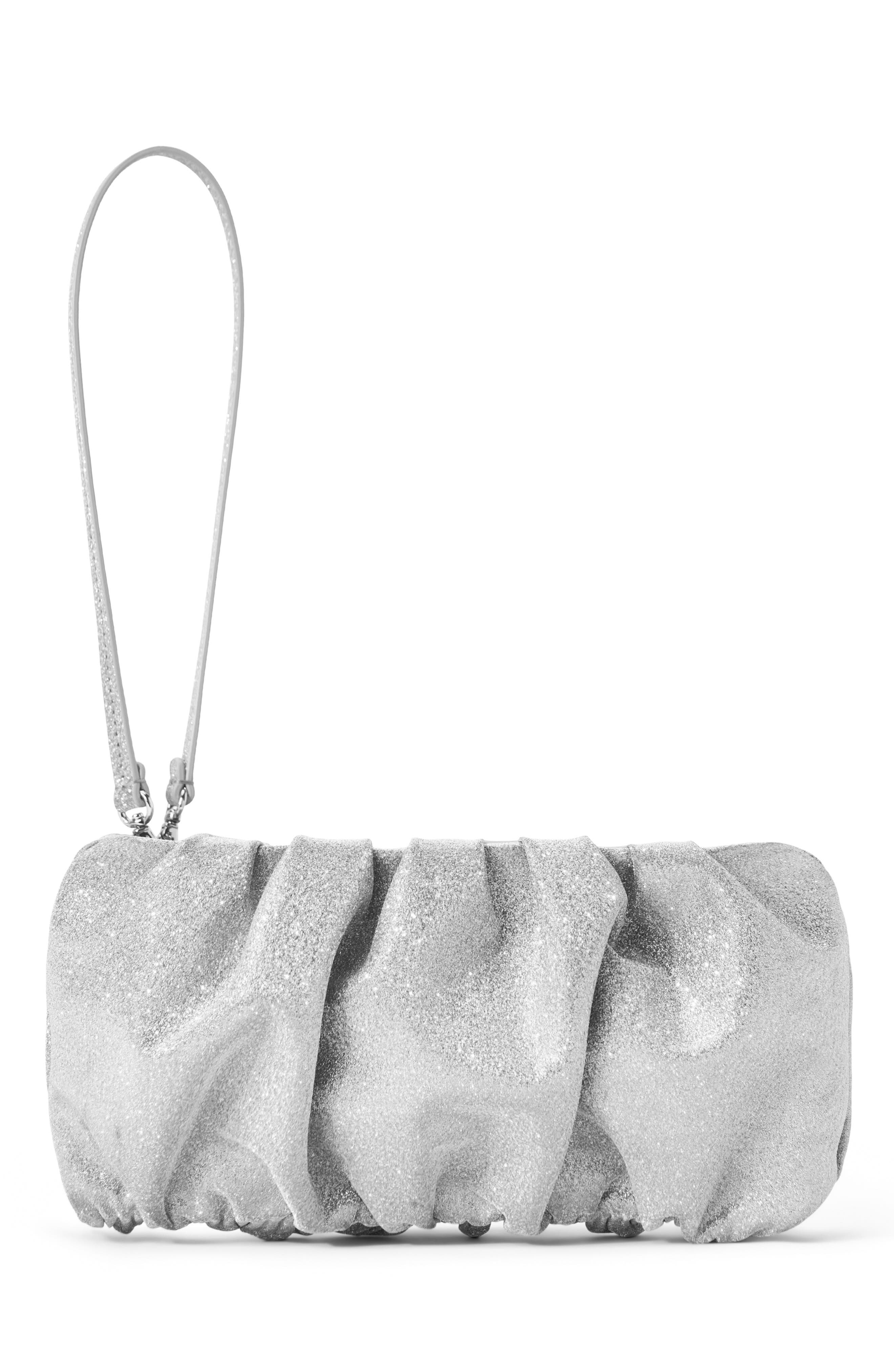 STAUD Bean Metallic Leather Clutch, Alternate, color, 