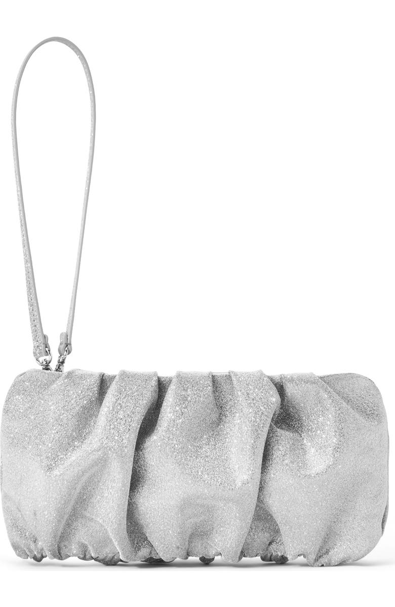 STAUD Bean Metallic Leather Clutch, Alternate, color,