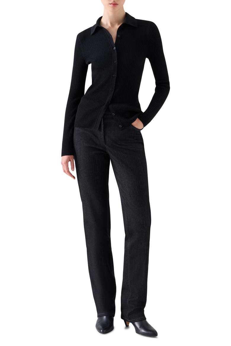 Chess Straight Leg Jeans, Alternate, color, BLACK DENIM