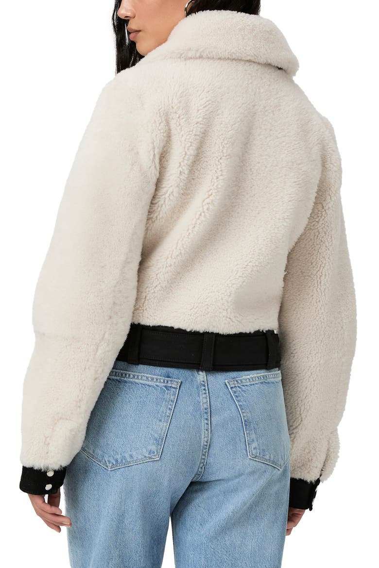 Rhone Genuine Shearling & Suede Jacket, Alternate, color, ECRU/ BLACK