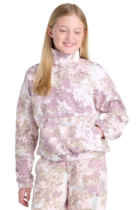 Kids' Print Fleece Mock Neck Sweatshirt
