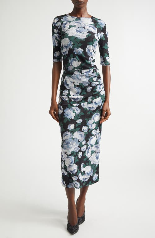 Stella Mccartney Bunch Of Roses Mesh Midi Skirt In Black