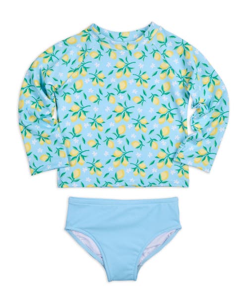 Lemon Print Rashguard Swimsuit