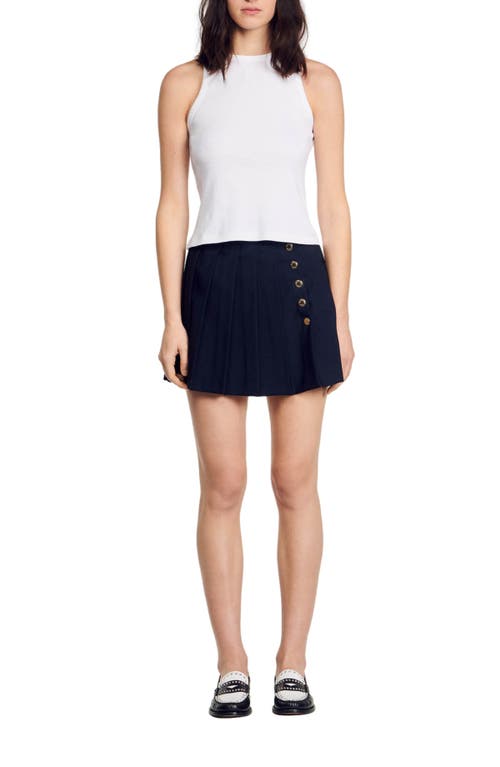 Sandro Basic Rib Cotton Tank In White