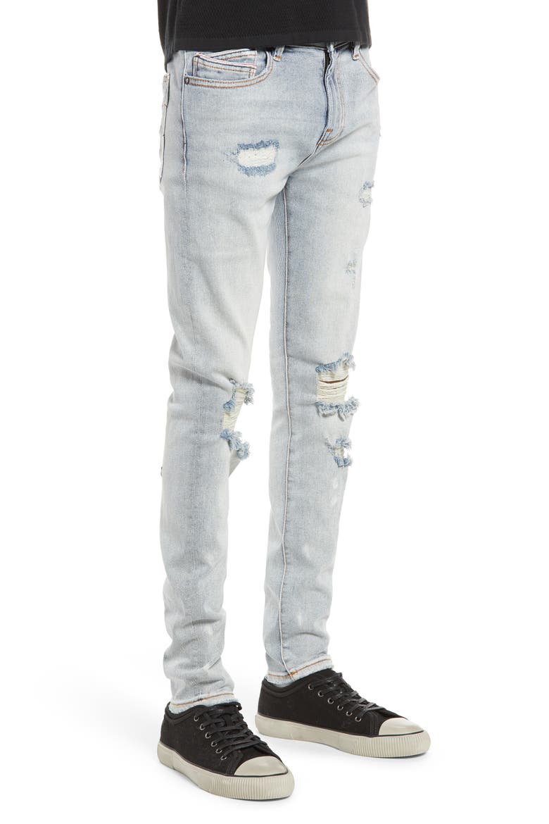 Punk Men's Ripped Super Skinny Jeans, Alternate, color, BLEACH