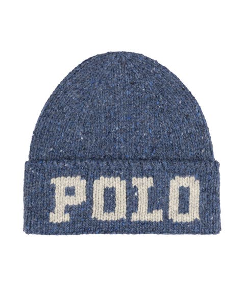 Knit Tweed Polo Beanie