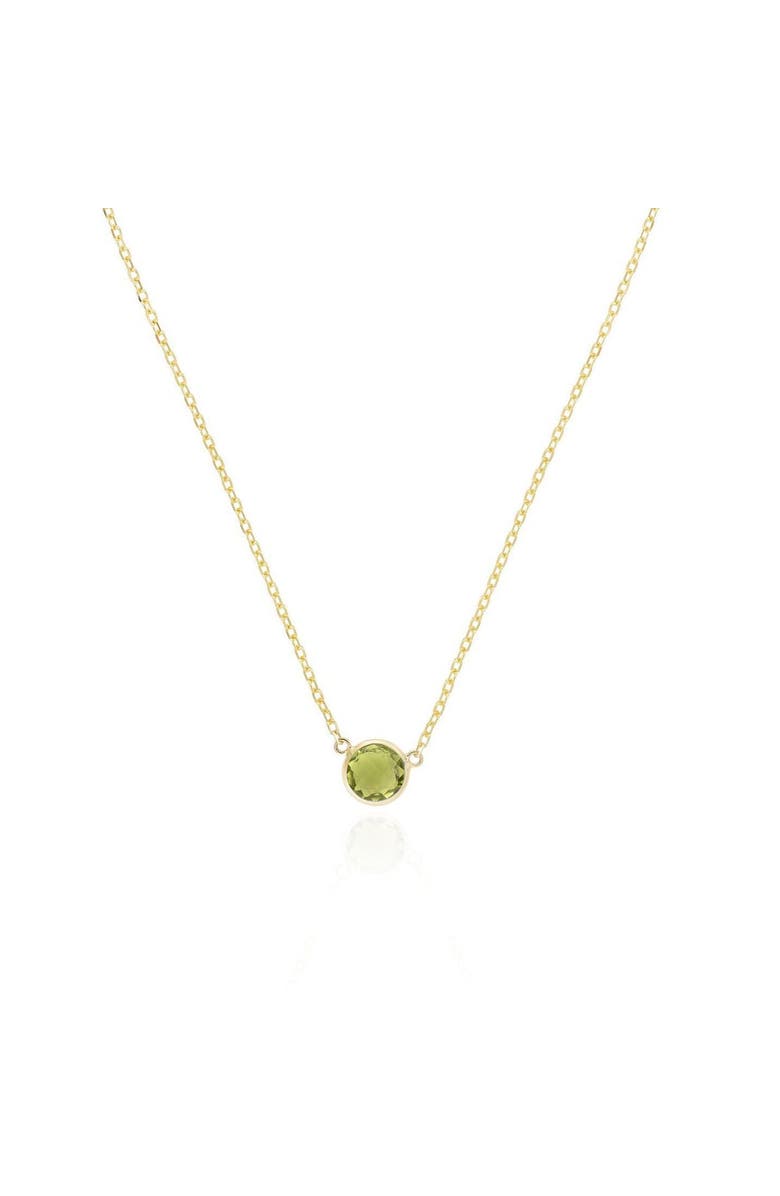 The Lovery Fine Jewelry Peridot Single Bezel Necklace, Main, color, Peridot