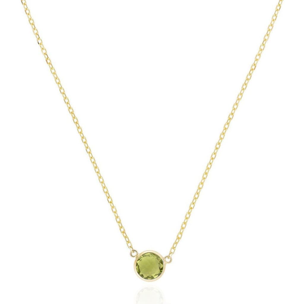 The Lovery Fine Jewelry Peridot Single Bezel Necklace In Green