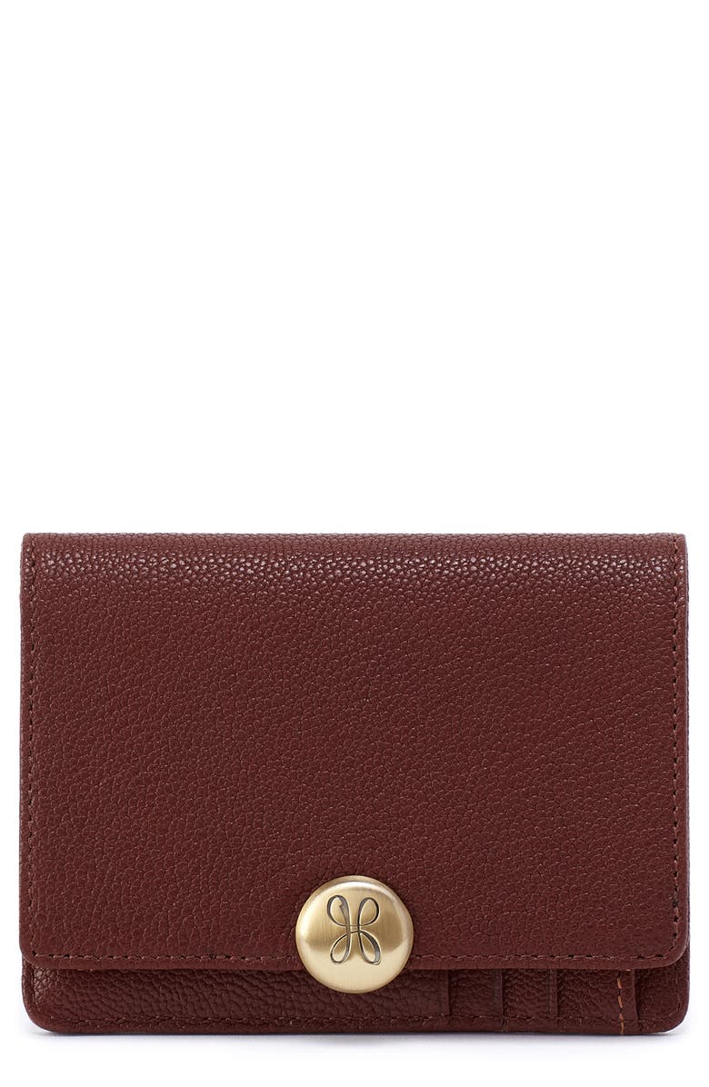 HOBO Small Hutton Leather Bifold Wallet, Main, color, Brown Bear