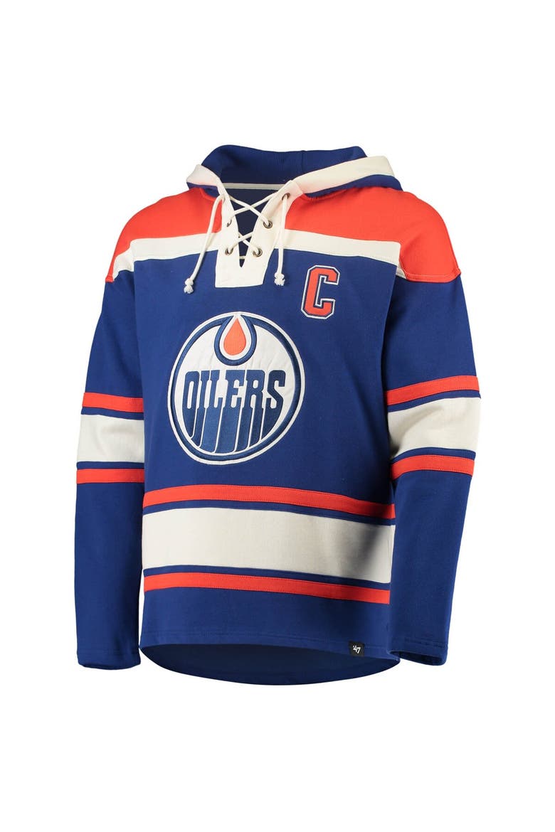 Men's '47 Wayne Gretzky Royal Edmonton Oilers Retired Player Name & Number Lacer Pullover Hoodie, Alternate, color, Royal