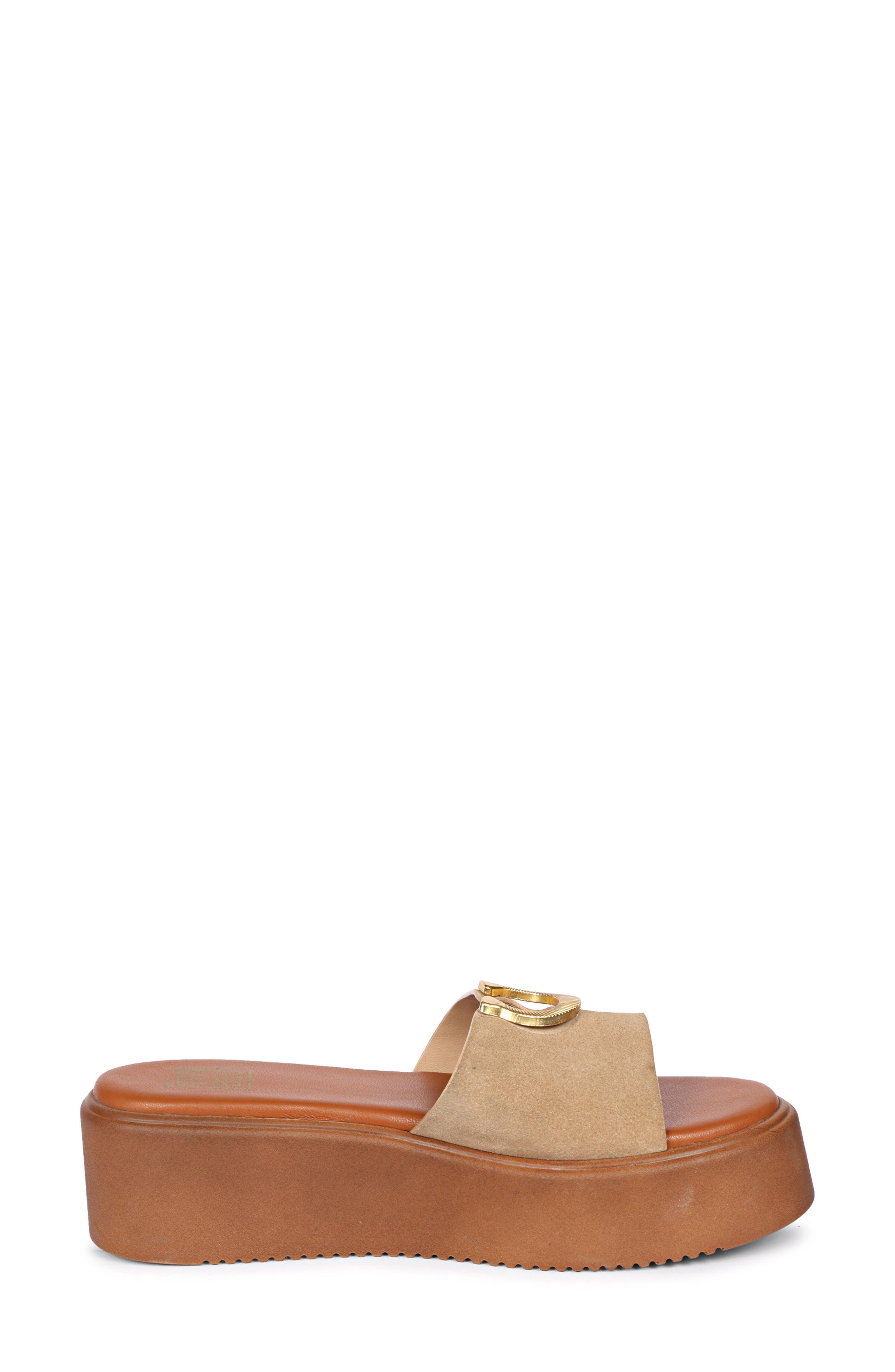 VIVI BLU Senna Platform Wedge Slide Sandal, Alternate, color, Beige