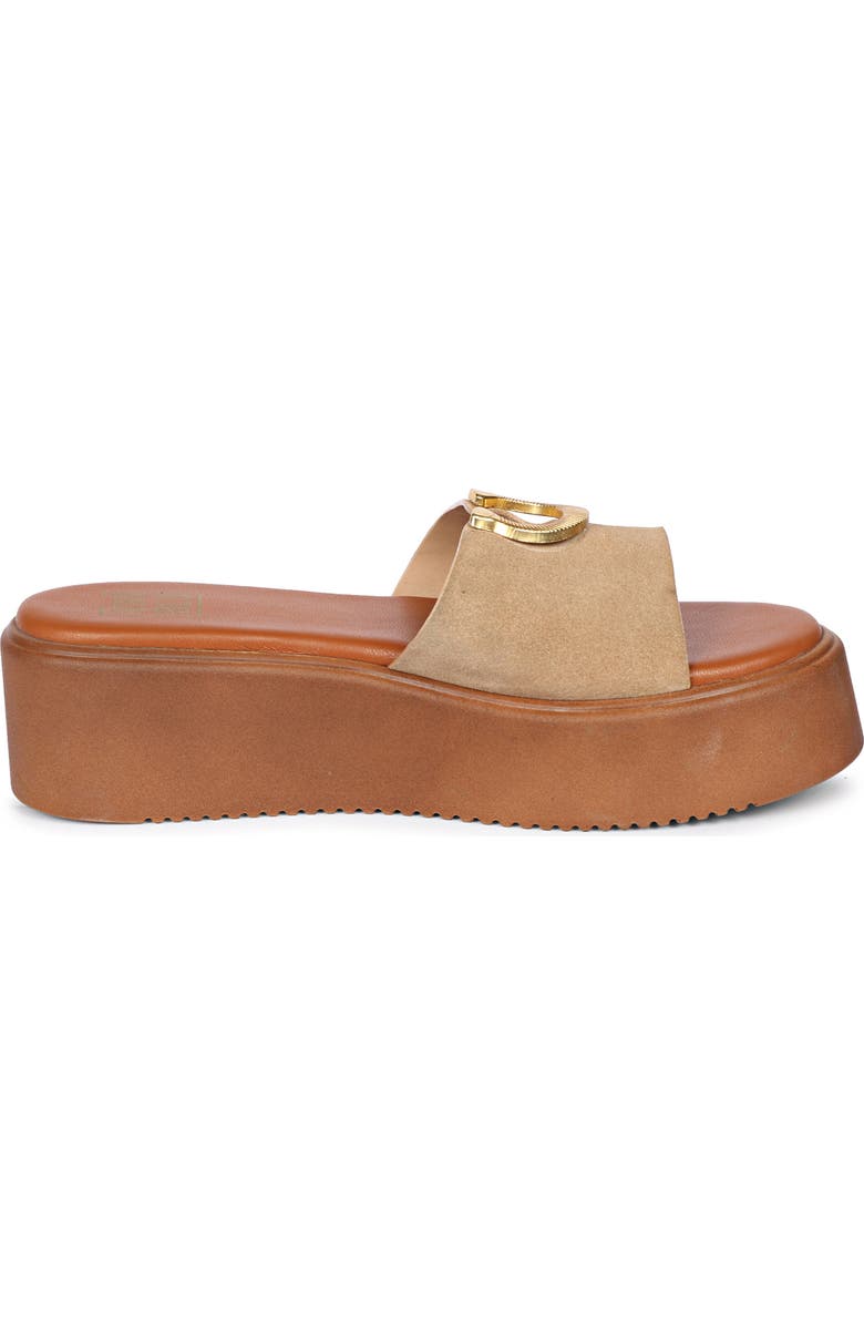 VIVI BLU Senna Platform Wedge Slide Sandal, Alternate, color, Beige