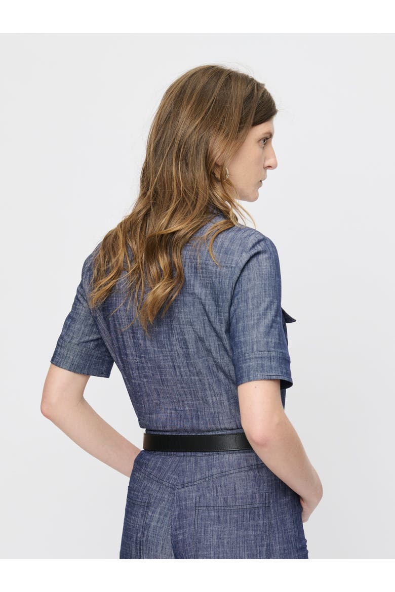 Vesper Stretch denim poplin shirt, Alternate, color, Indigo