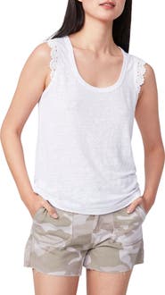 PAIGE Chrissy Crochet Linen Tank