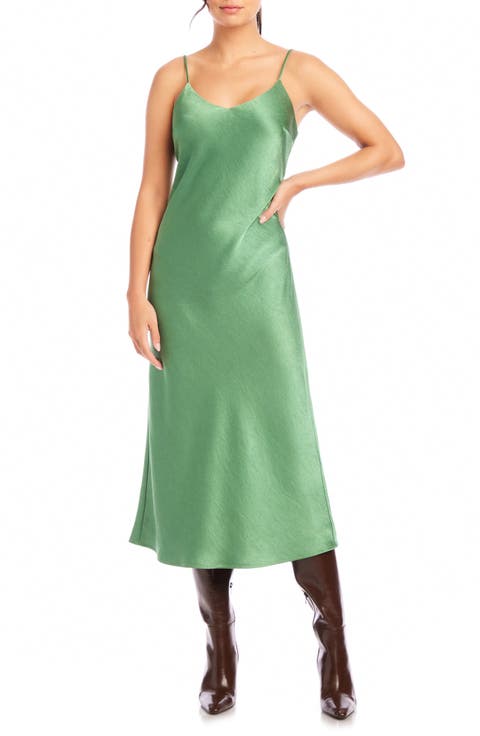 Bias Satin Midi Slipdress