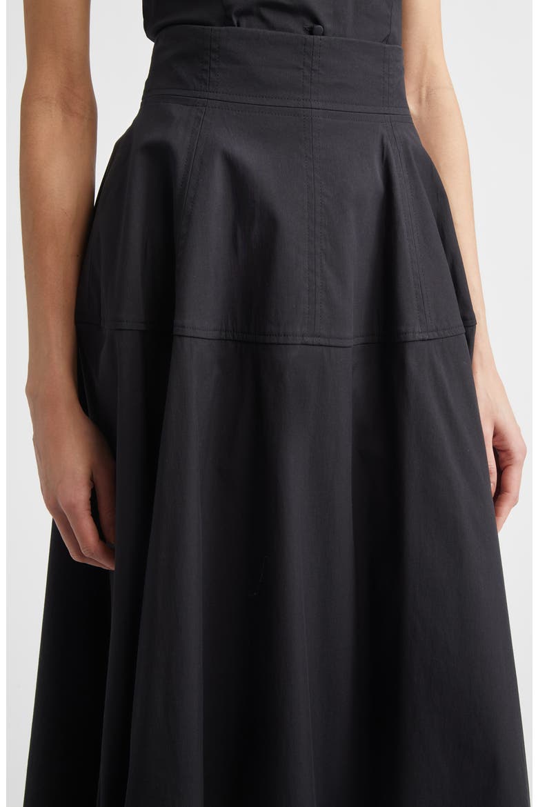 Cotton Blend Stretch Poplin Skirt, Alternate, color, BLACK