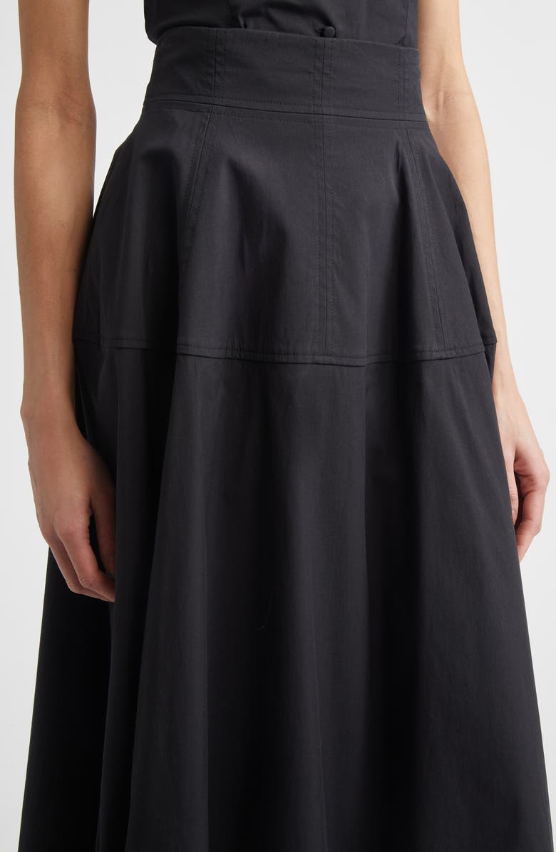 Lela Rose Cotton Blend Stretch Poplin Skirt, Alternate, color, Black