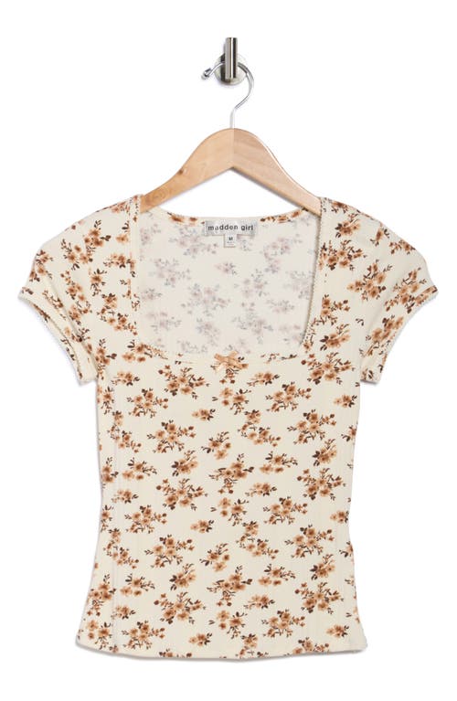Madden Girl Square Neck Cap Sleeve Top In White