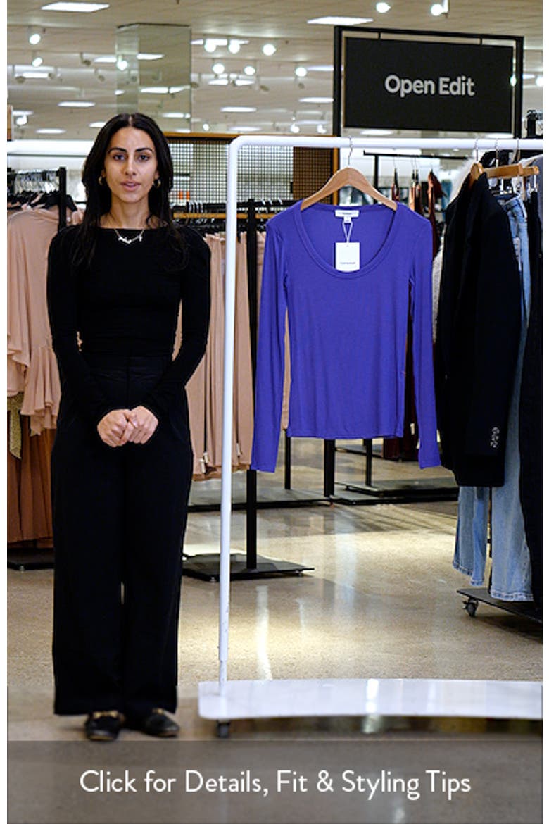 Scoop Neck Long Sleeve Rib Top video
