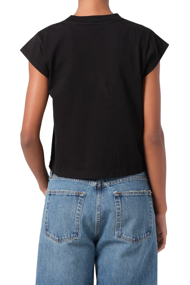 Bryce Cap Sleeve T-Shirt, Alternate, color, BLACK