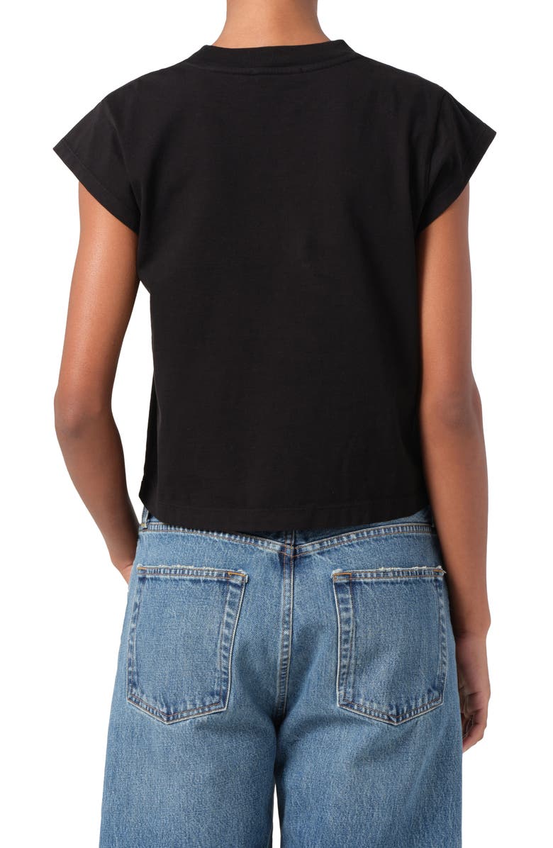 AGOLDE Bryce Cap Sleeve T-Shirt, Alternate, color, Black