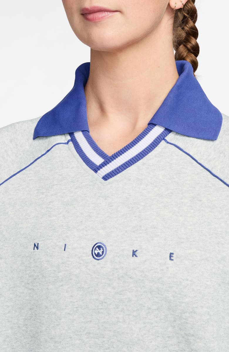 Nike Sportswear Phoenix Johnny Collar Fleece Sweatshirt, Alternate, color, 043 Prpltm/Htr