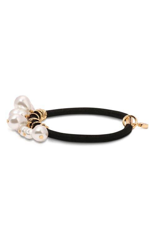 Ettika Mermaid Imitation Pearl Ponytail Holder In Black