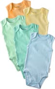 BUTTERBLU Sam Assorted 5-Pack Sleeveless Organic Cotton Bodysuits