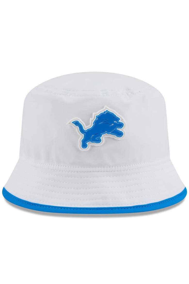 Men's New Era  White Detroit Lions 2025 NFL Training Camp Stretch Bucket Hat, Alternate, color, White