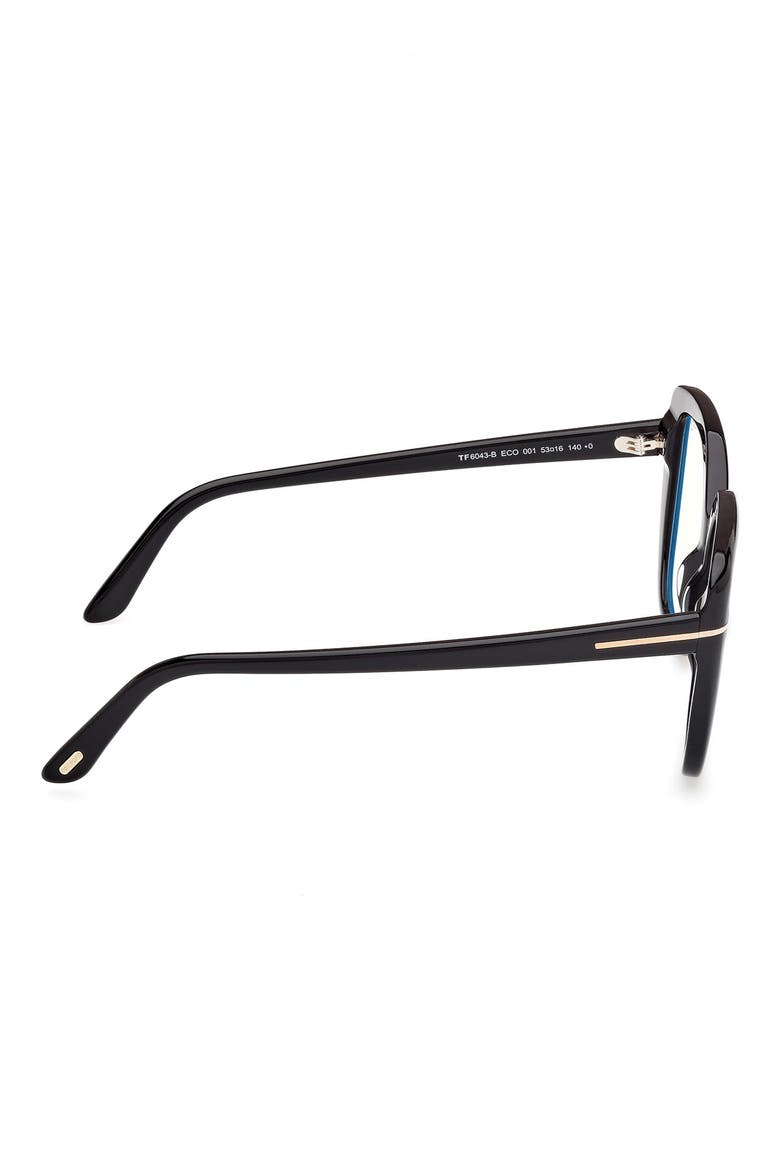 53mm Square Blue Light Blocking Optical Glasses, Alternate, color, BLACK/ ECO/ BLUE BLOCK LENSES