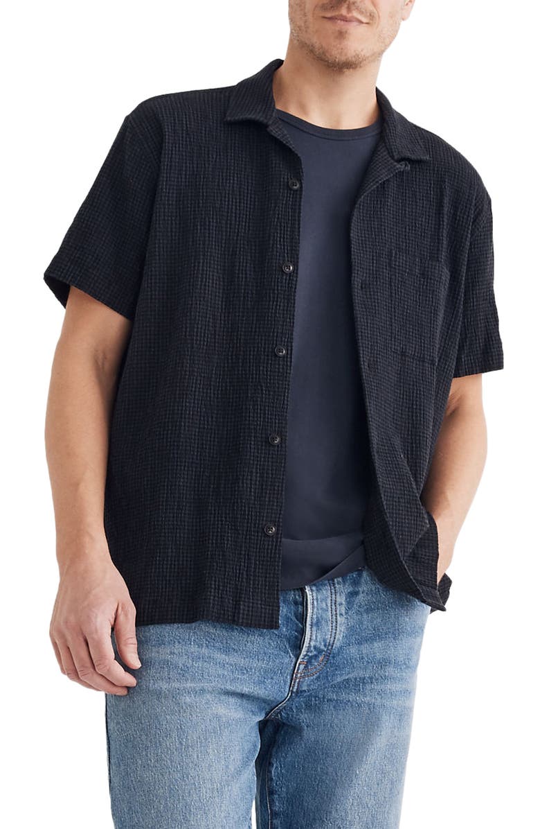 Madewell Textural Check Easy Camp Shirt, Main, color,