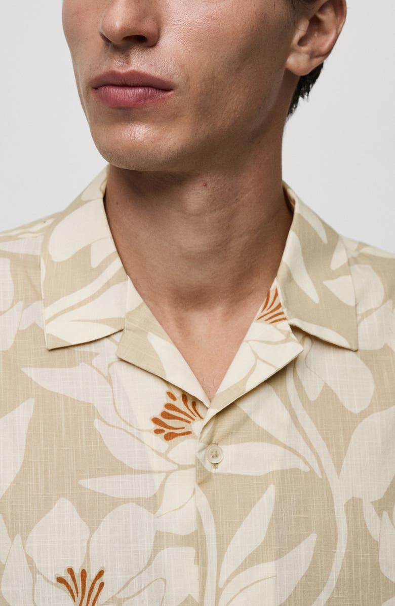 MANGO Floral Cotton Camp Shirt, Alternate, color, 