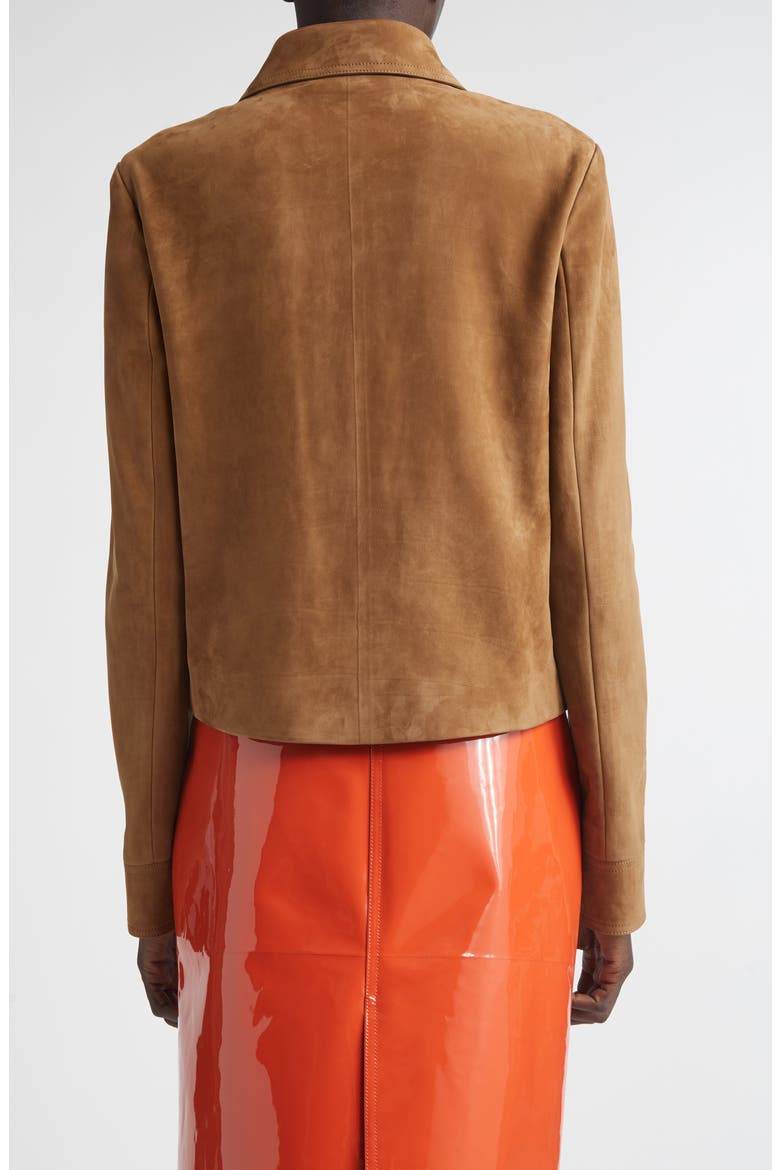 Boxy Nubuck Jacket, Alternate, color, CLAY