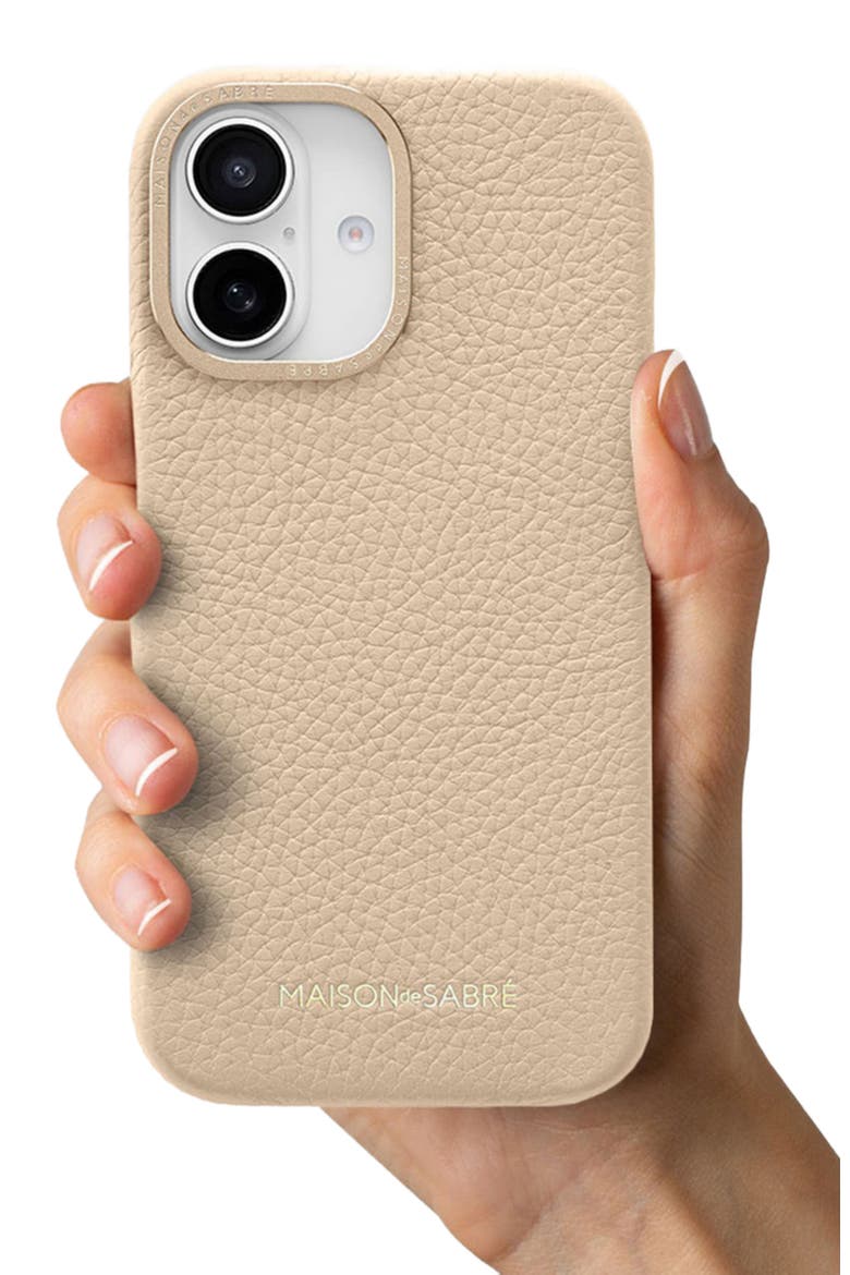 Leather Phone Case iPhone 16, Alternate, color, Saharan Nude