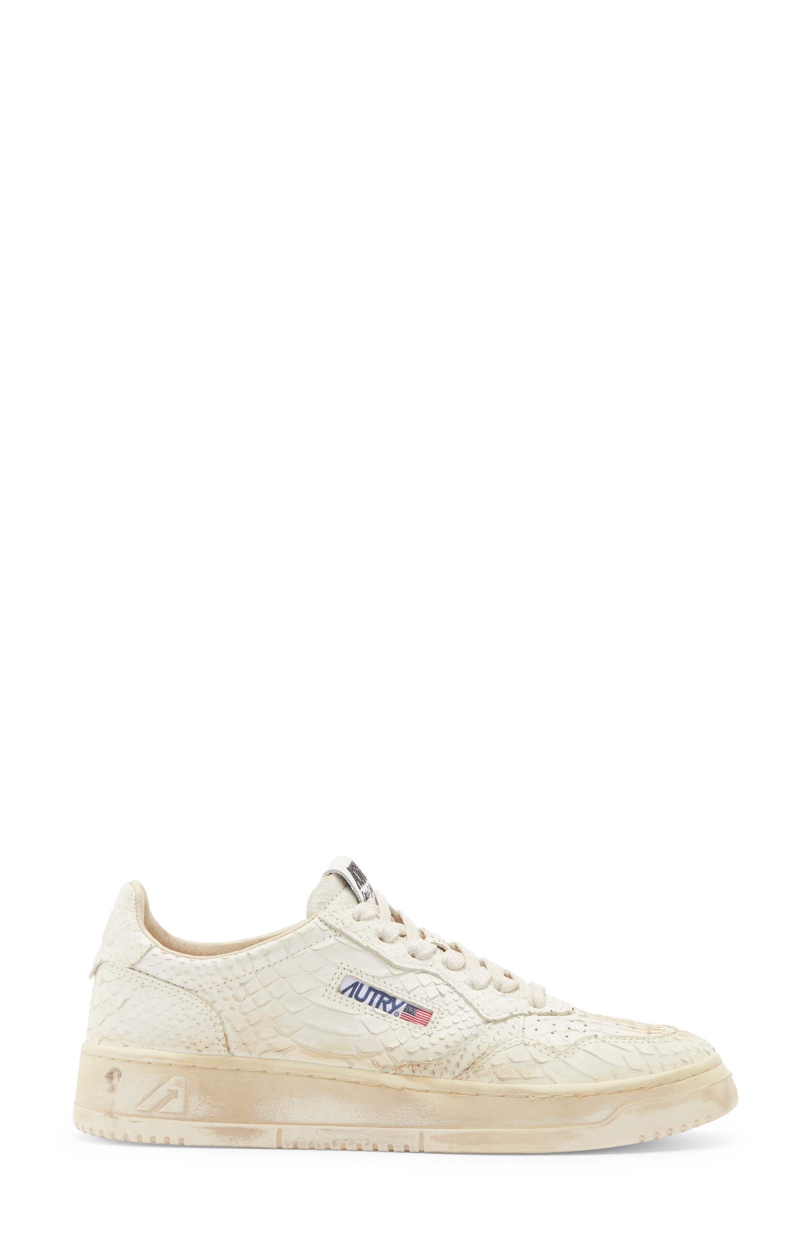 Retro Low Sneaker, Alternate, color, PYTHONED/ CALF WHT/ WWHITE