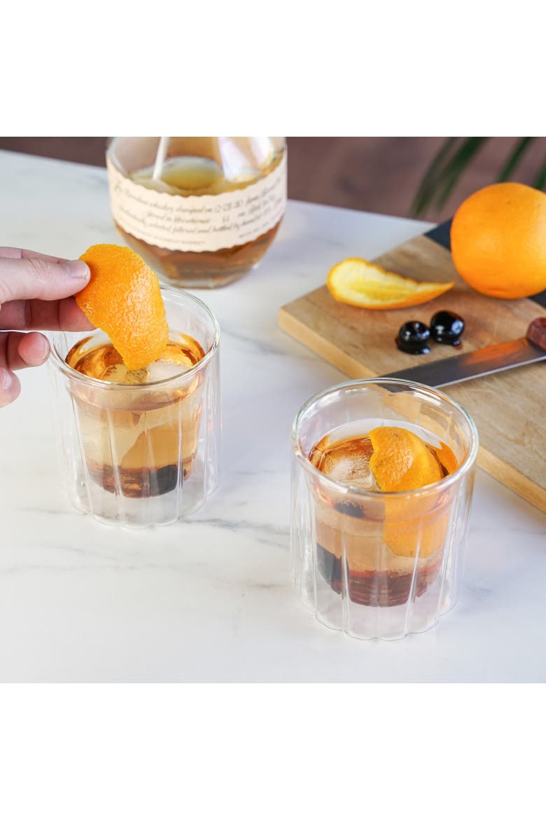 Double Walled Rocks Glasses Set of 2, Alternate, color, Clear